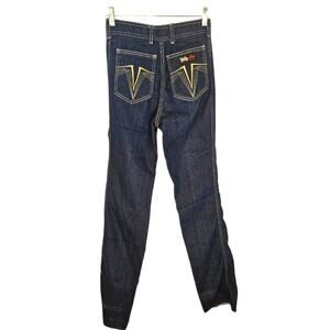 RARE Vntg 70's LA Machine Paris New York straight leg unhemmed jeans. Size 26